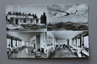 Ansichtskarte AK Gersfeld 1950er Jahre Gasthaus Peterchens Mondfahrt Segelflieger Architektur Ortsansicht Hessen